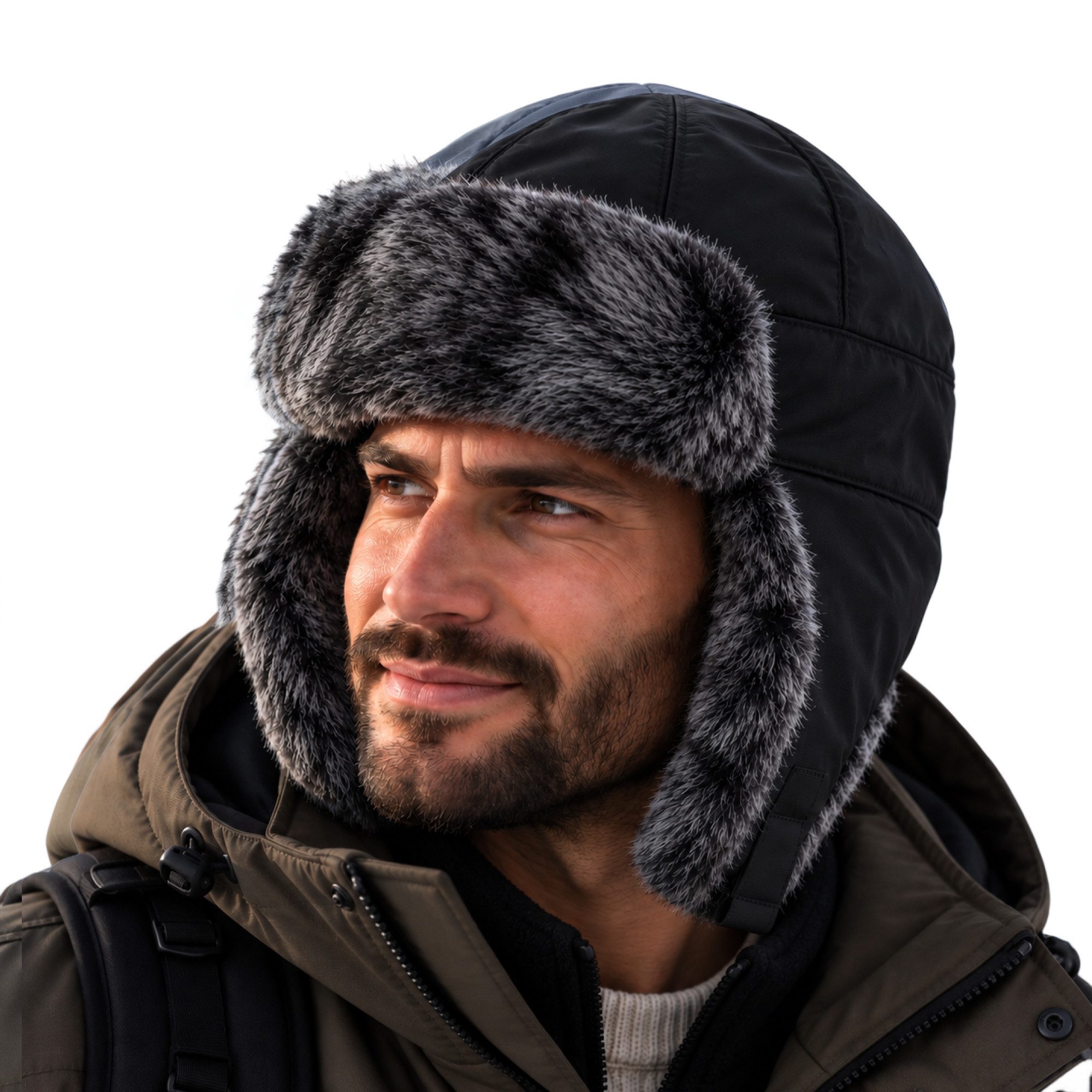 Chili Lifestyle Fellimitatmützen Pilotenmütze Herren Damen Winter – Warme Fliegermütze (Kunstfell & Ohrenklappen) Unisex Trappermütze für Outdoor, Fahrrad & Spaziergänge