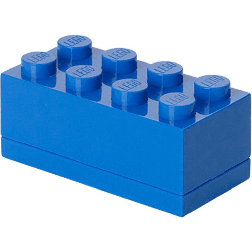 Room Copenhagen Lunchbox LEGO® Mini Box 8, Blau, Snackbox, Aufbewahrungsbox, mit 8 Noppen, Baustein, stapelbar