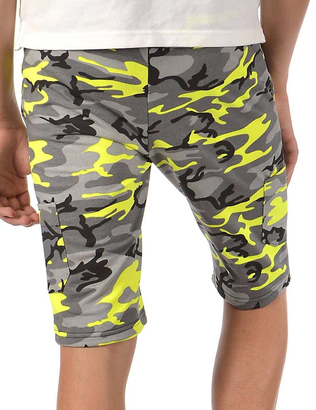 (1-tlg) Casual BEZLIT Cargoshorts Uni Gelb Kinder Jungen Camouflage Stoff Shorts Camouflage