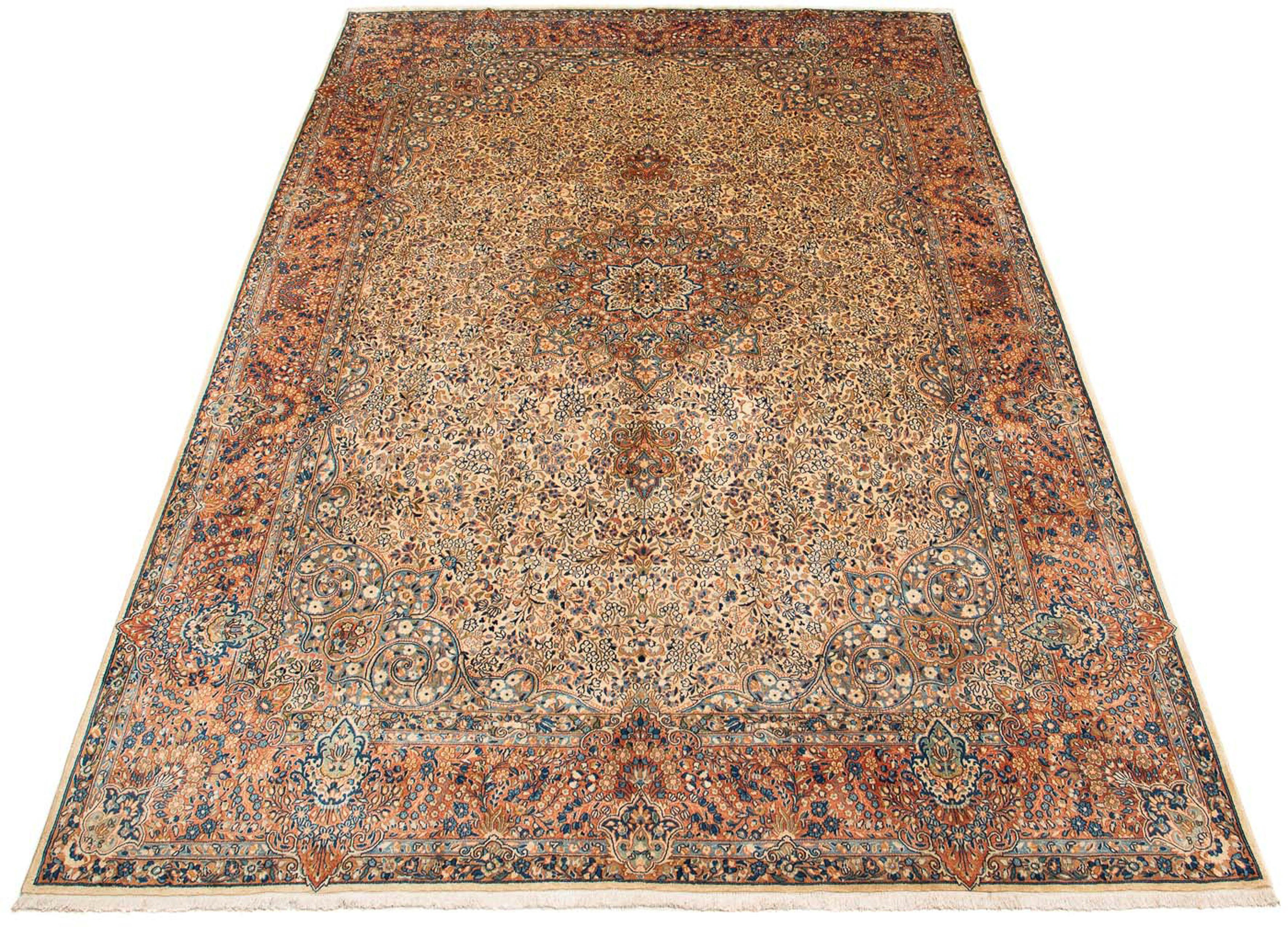 Orientteppich Perser - Royal - 423 x 298 cm - mehrfarbig, morgenland, rechteckig, Höhe: 10 mm, Wohnzimmer, Handgeknüpft, Einzelstück mit Zertifikat