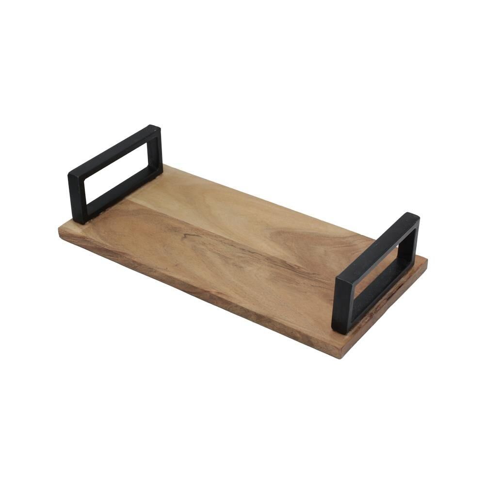 Annimuck Tablett Holz natur L40 cm mit Valencia Griffen schwarz Tablett
