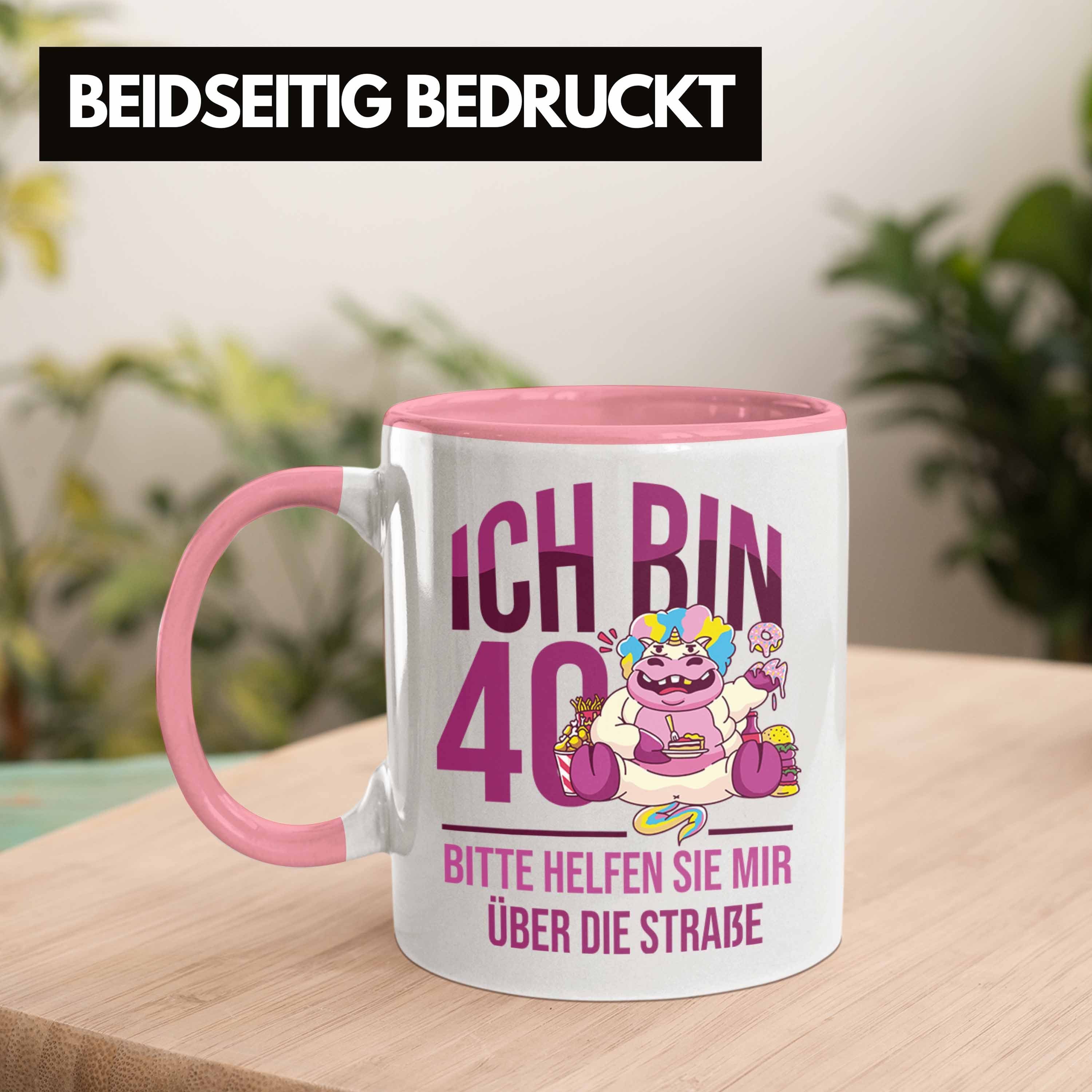 40e Geburtstag - Einhorn Lustige zum Tasse Tasse Trendation Rosa Geschenkidee Frauen für 40.