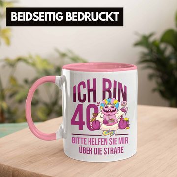 Trendation Tasse Lustige Tasse zum 40. Geburtstag - Geschenkidee für Frauen Einhorn 40e