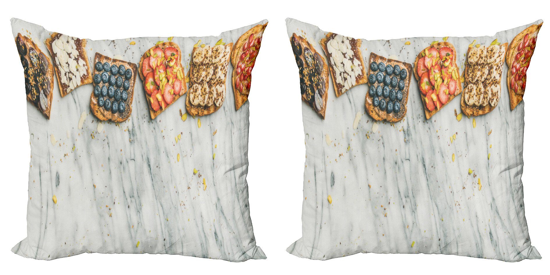 Erdnussbutter Vollkorn Modern Doppelseitiger Abakuhaus (2 Accent Digitaldruck, Toast Stück), Kissenbezüge