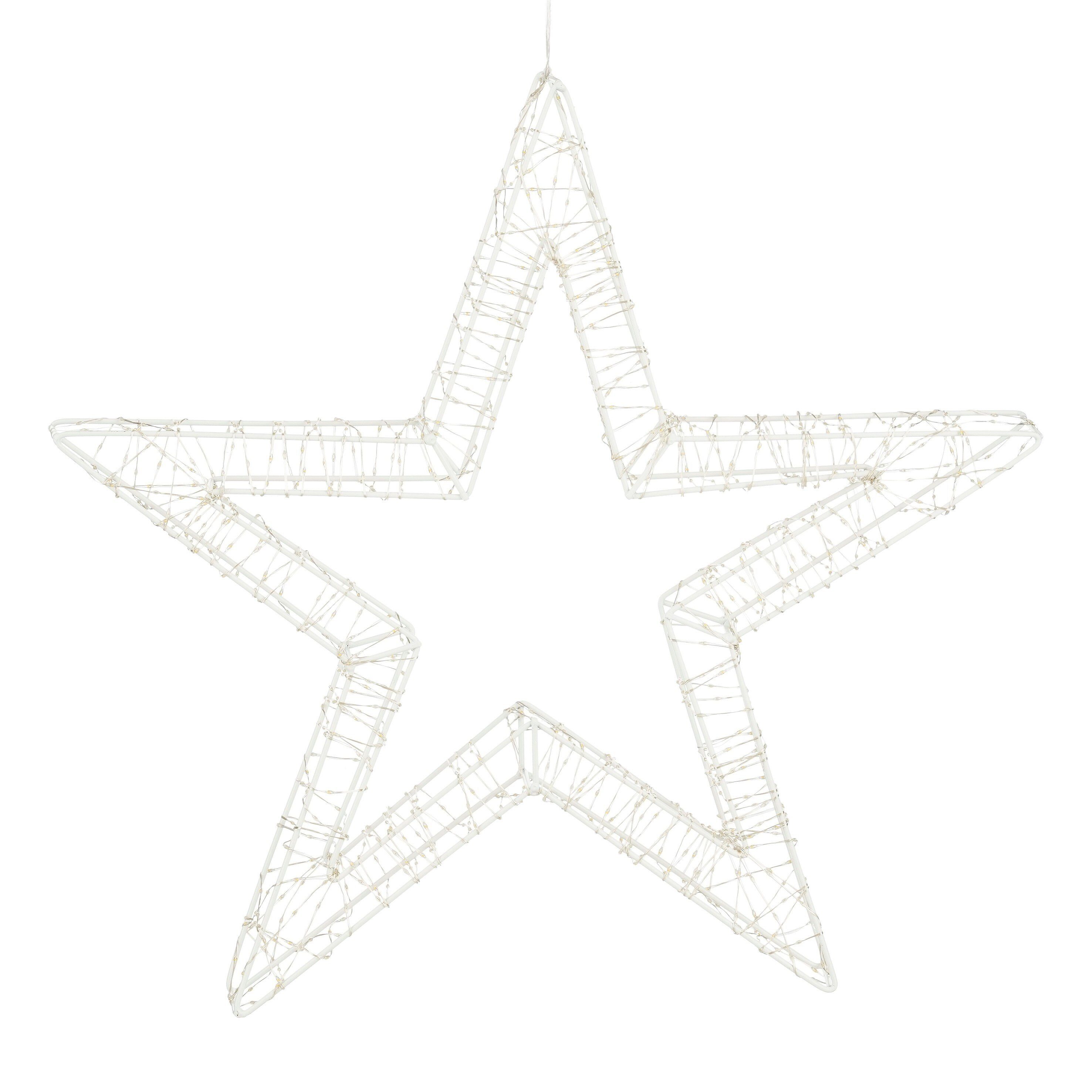 Luca Lighting Weihnachtsfigur Luca Lighting Stern weiss warm weiss 1200led IP44 und Timer - d56cm
