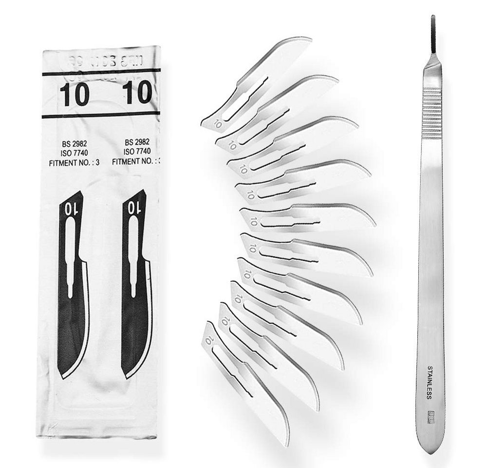 May Cuttermesser Set 10 Stück Skalpellklingen Figur 10 aus Karbonstahl