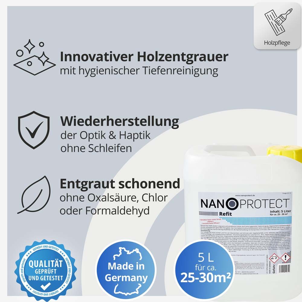 Nanoprotect Refit Holzreiniger (5 Liter für ca. 25-30m)
