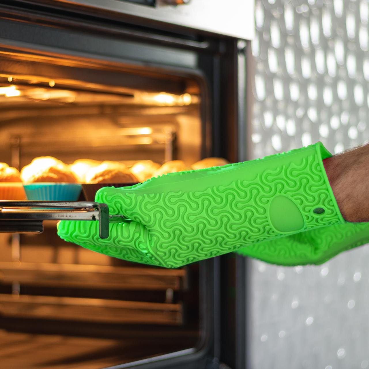 Kochblume Topfhandschuhe Silikon Handschuh, Hitzebeständig bis 230°