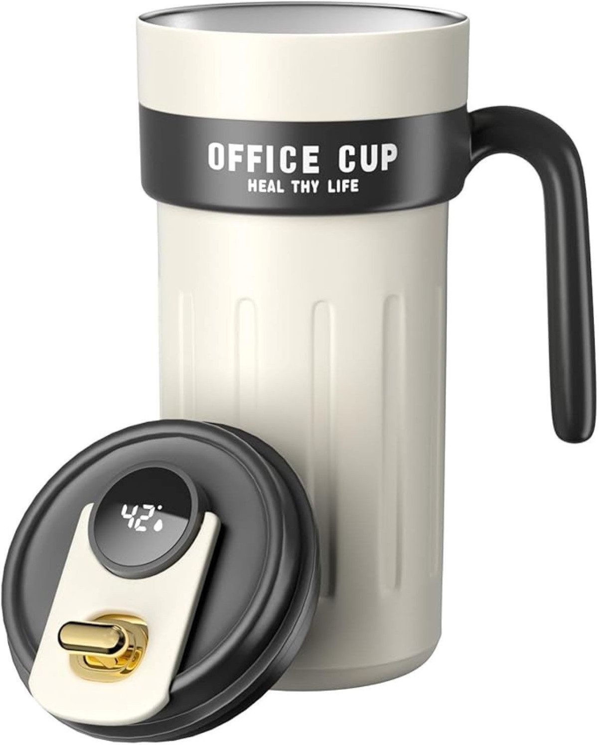 Thermobecher 650ml Kaffeebecher, Digitalanzeige Thermobecher