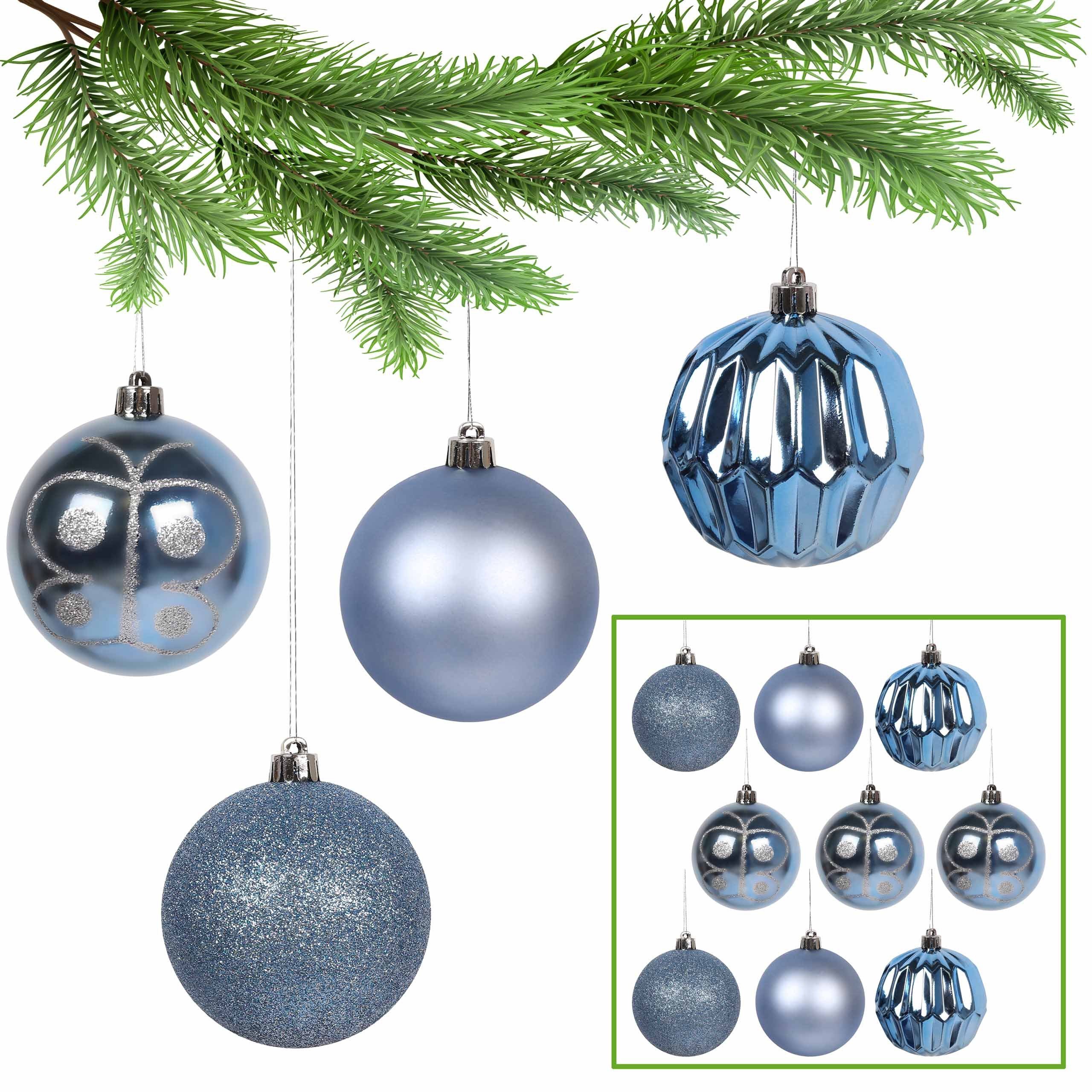 Sarcia.eu Weihnachtsbaumkugel Blaue Christbaumkugeln aus Kunststoff 8cm, 9 Stück x1 Pack