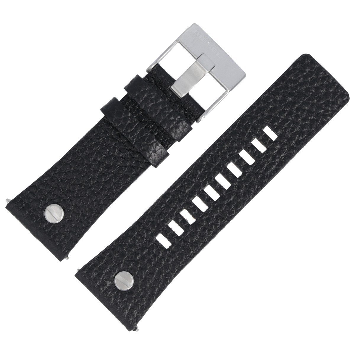 Uhrenarmband 28mm Leder Schwarz DZ-7313