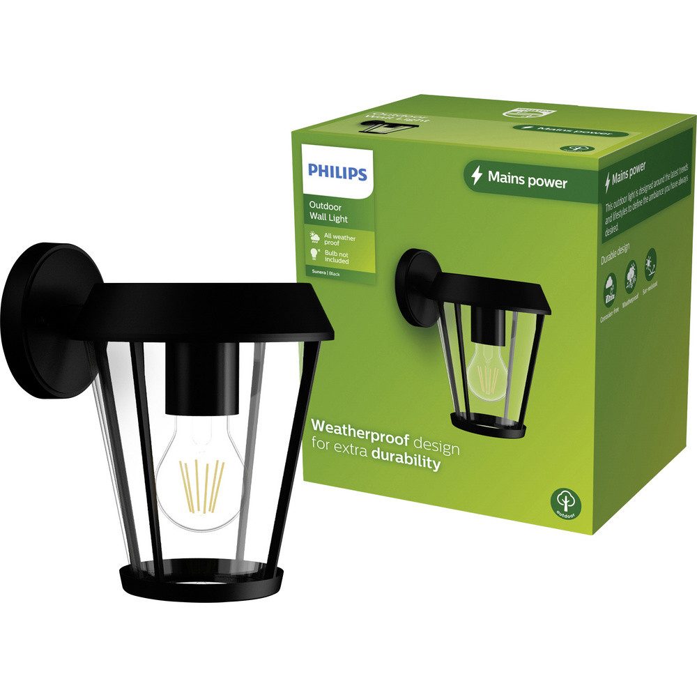 Philips Außen-Wandleuchte Philips LED Sunera 929004141601 Außenwandleuchte E27 Schwarz