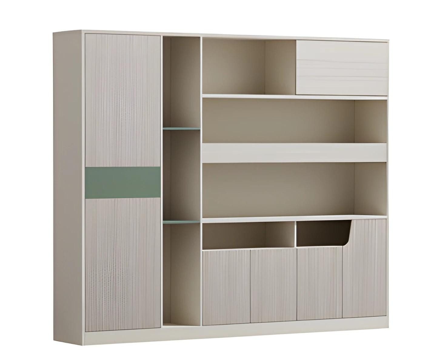 JVmoebel Aktenschrank Moderner Büroschrank in Beige und Grau mit Glastüren (1-St) Made in Europe