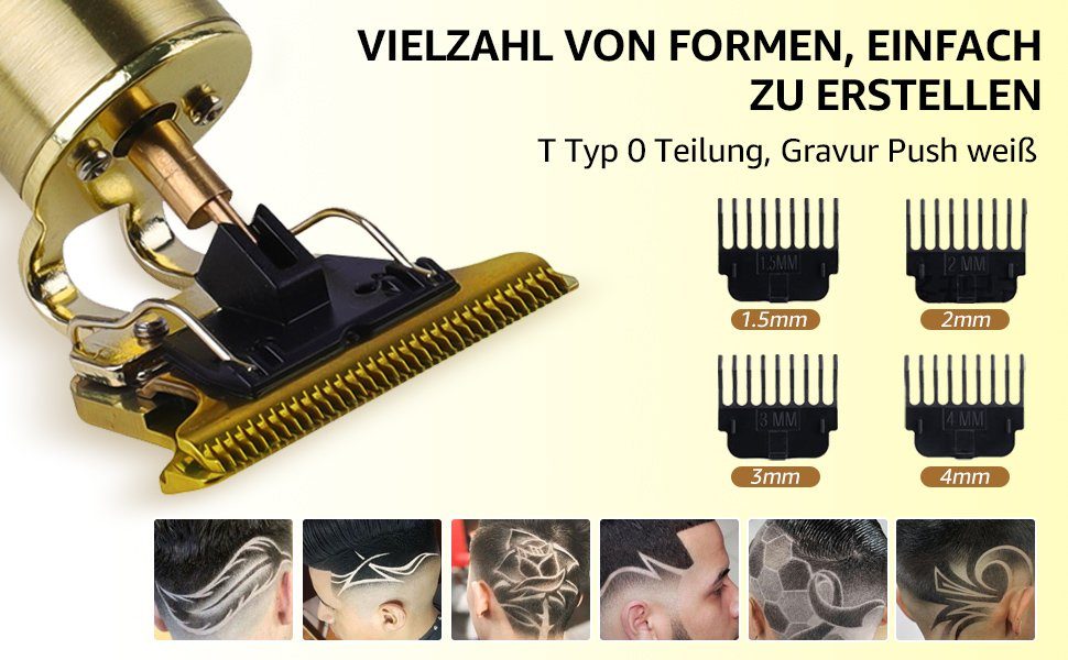 elektrischer Rasierapparat, und Haarschneidemaschine Schnurlose Trimmer MOOHO professioneller geräuscharm Bartschneider Haar-