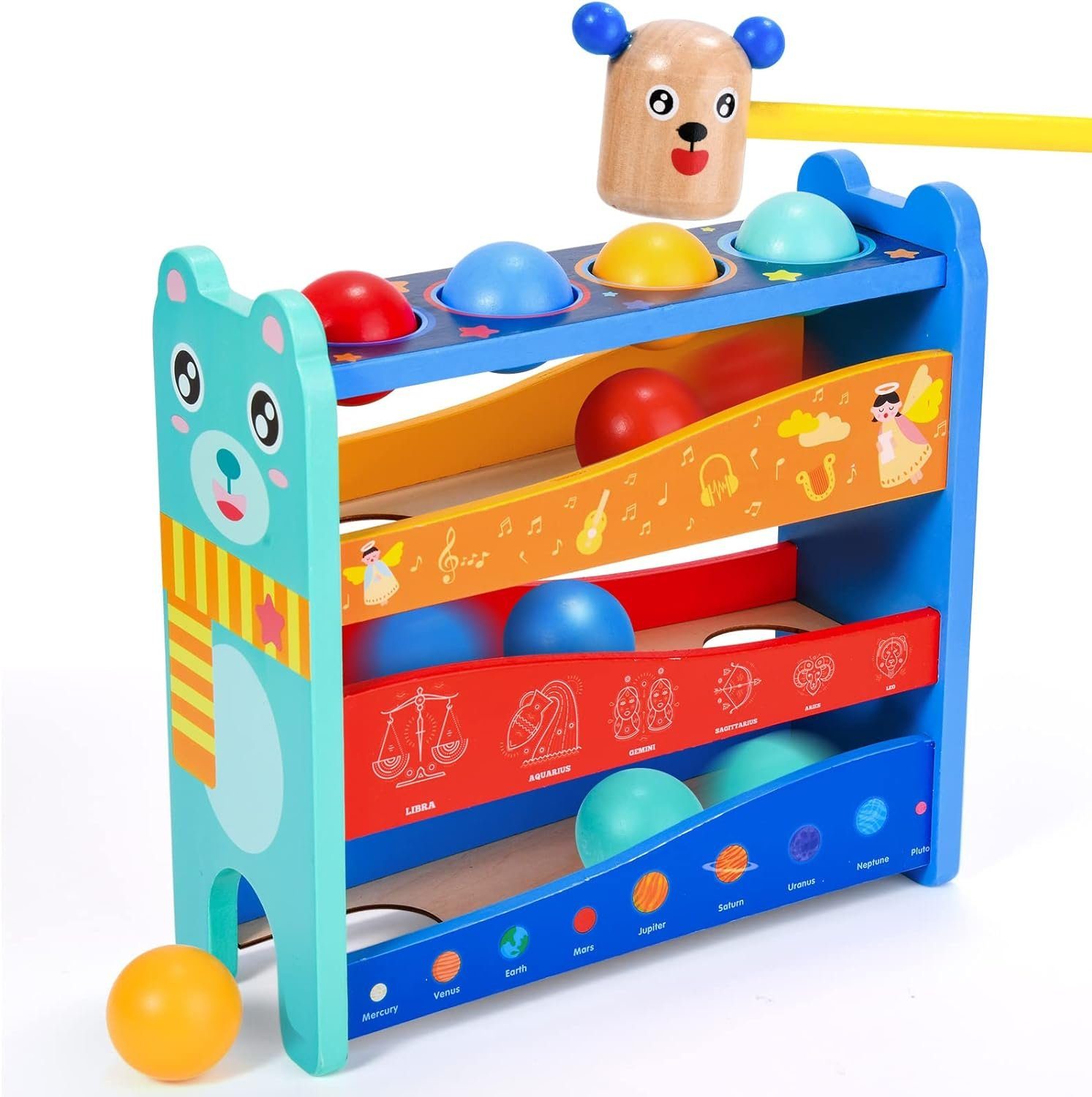 Atoylink Spielcenter Holzhammer-Spaß: Montessori-Spielzeug für Kinder, (Montessori Motorik Іграшки Set), fördert spielerisch Formerkennung und motorische Fähigkeiten.