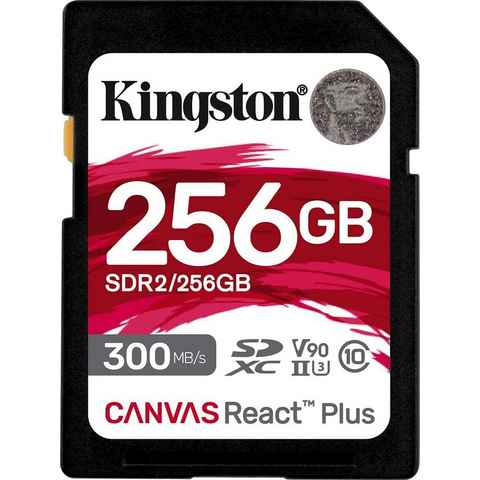 Kingston Canvas React Plus SD 256GB Speicherkarte (256 GB, Class 10, 300 MB/s Lesegeschwindigkeit)