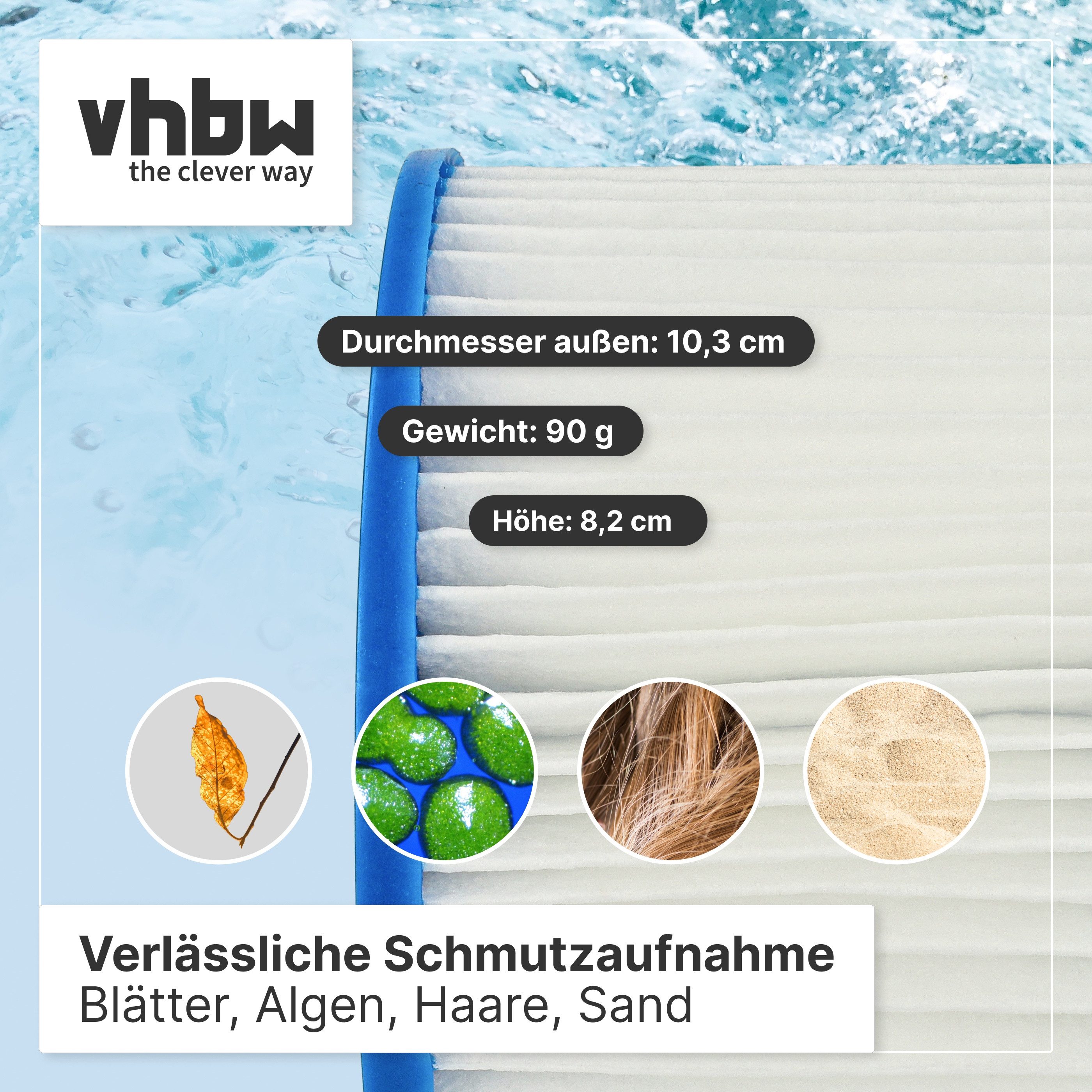 vhbw Ersatzfilter passend für Bestway Lay-Z-Spa Saint Tropez, Monaco, Miami, Paris, Palm, Zubehör für Bestway Lay-Z-Spa Saint Tropez Monaco Miami Paris Palm Springs Hawaii