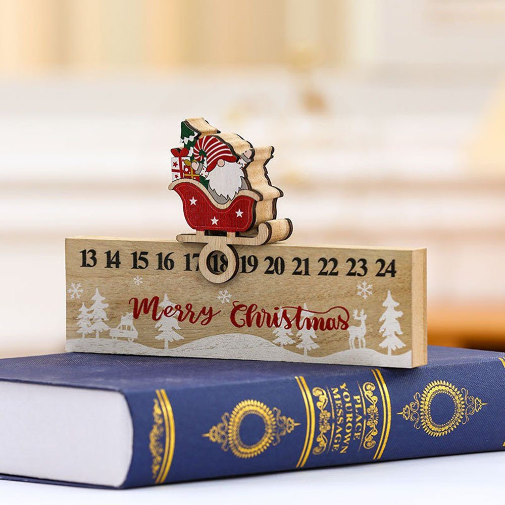 Weihnachten, Beweglicher Dekoration sled Hölzerner elderly Adventskalender Blusmart Von Modischer Kalender,