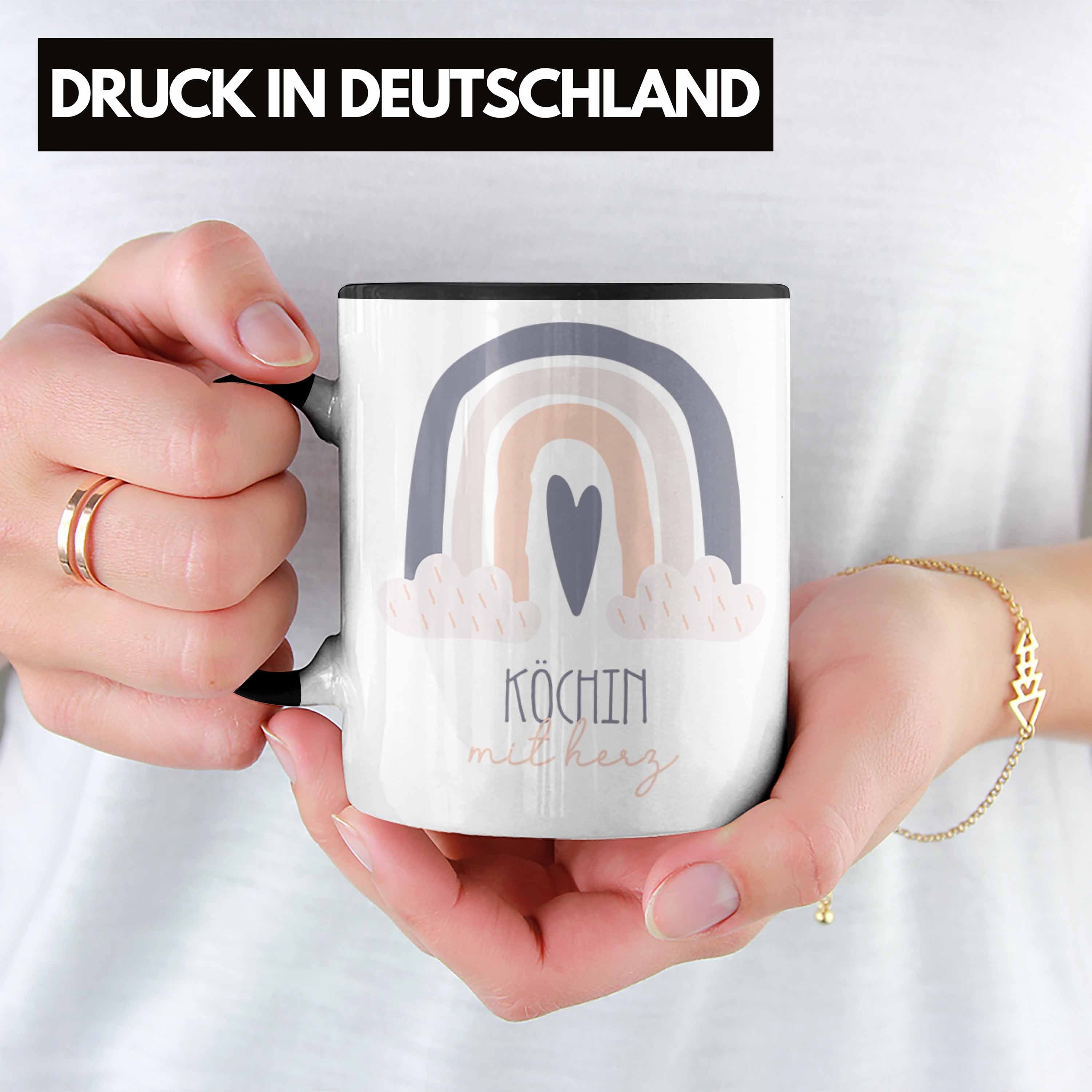 Tasse Schwarz Köchin Kaffeetassse Geschenk Trendation Köchin Tasse Geschenkidee Danke mit für