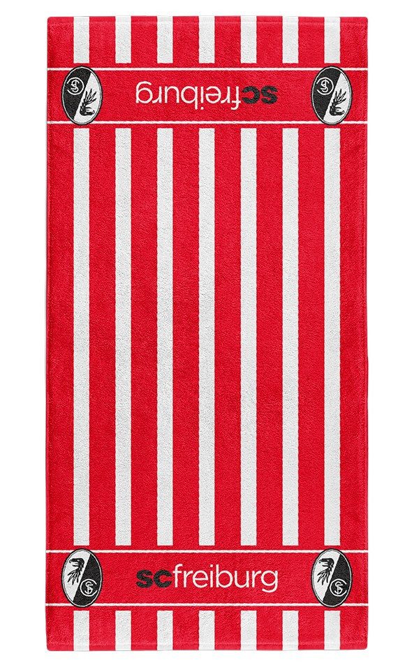 SC Freiburg Handtuch SC Freiburg Handtuch "Streifen" weiß-rot