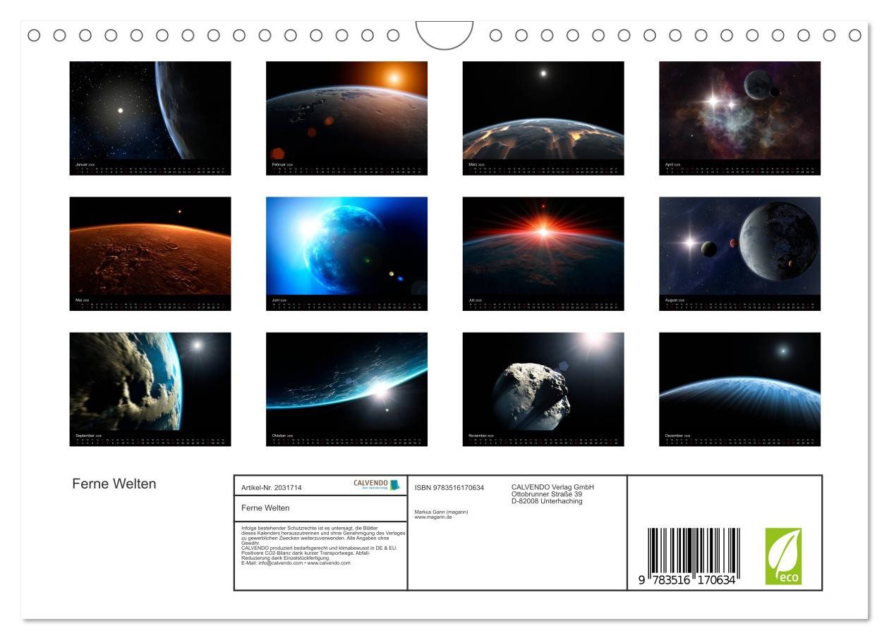 Thumbnail - CALVENDO Wandkalender Ferne Welten (Wandkalender 2026 DIN A4 quer), CALVENDO Monatskalender