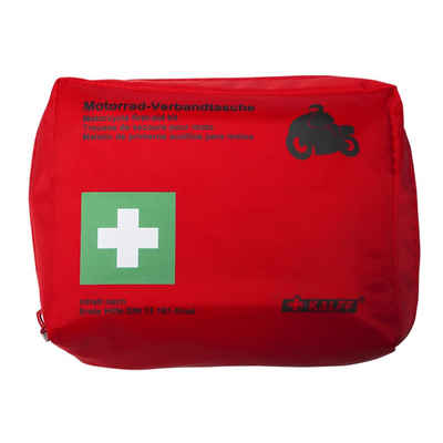 Büse KFZ-Verbandtasche Kalff Motorradverbandtasche Rot (DIN 13167), Erste Hilfe Pack Motorrad Notfalltasche First Aid Kit