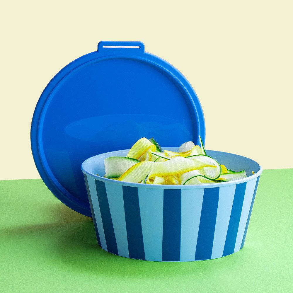 KOZIOL Aufbewahrungsschüssel NORA BOX 2,2l STRIPES Schale 2,2l mit Deckel, Kunststoff, (1-tlg)
