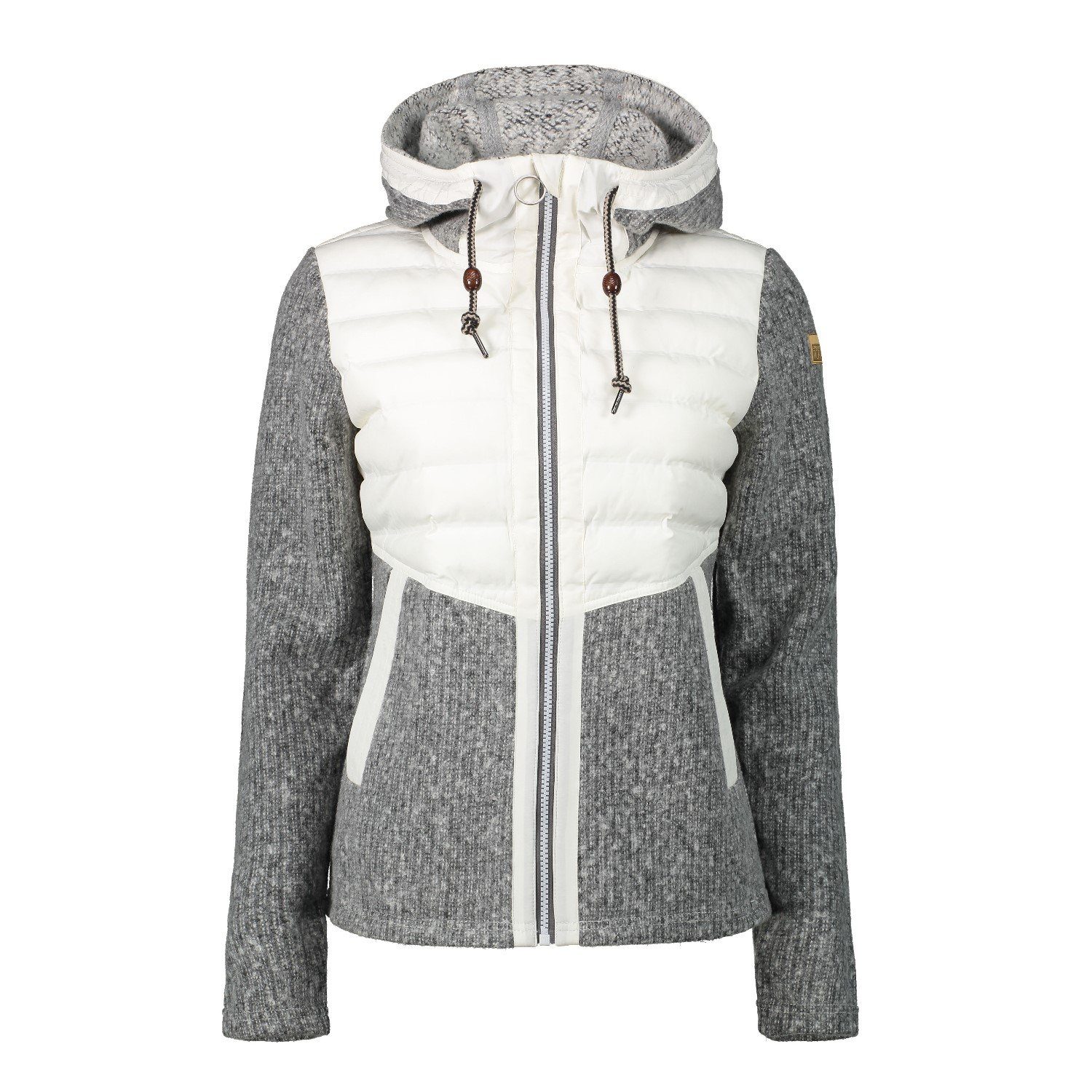 Torstai Funktionsjacke Torstai Jacke Damen mit Kapuze Warmer Midlayer-Hoodie aus dickem Strickgewebe Weiß