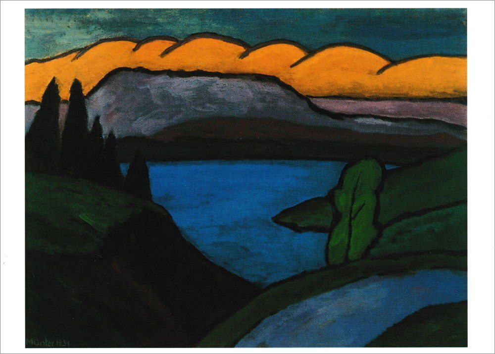 Postkarte Kunstkarte Gabriele Münter "Der blaue See"