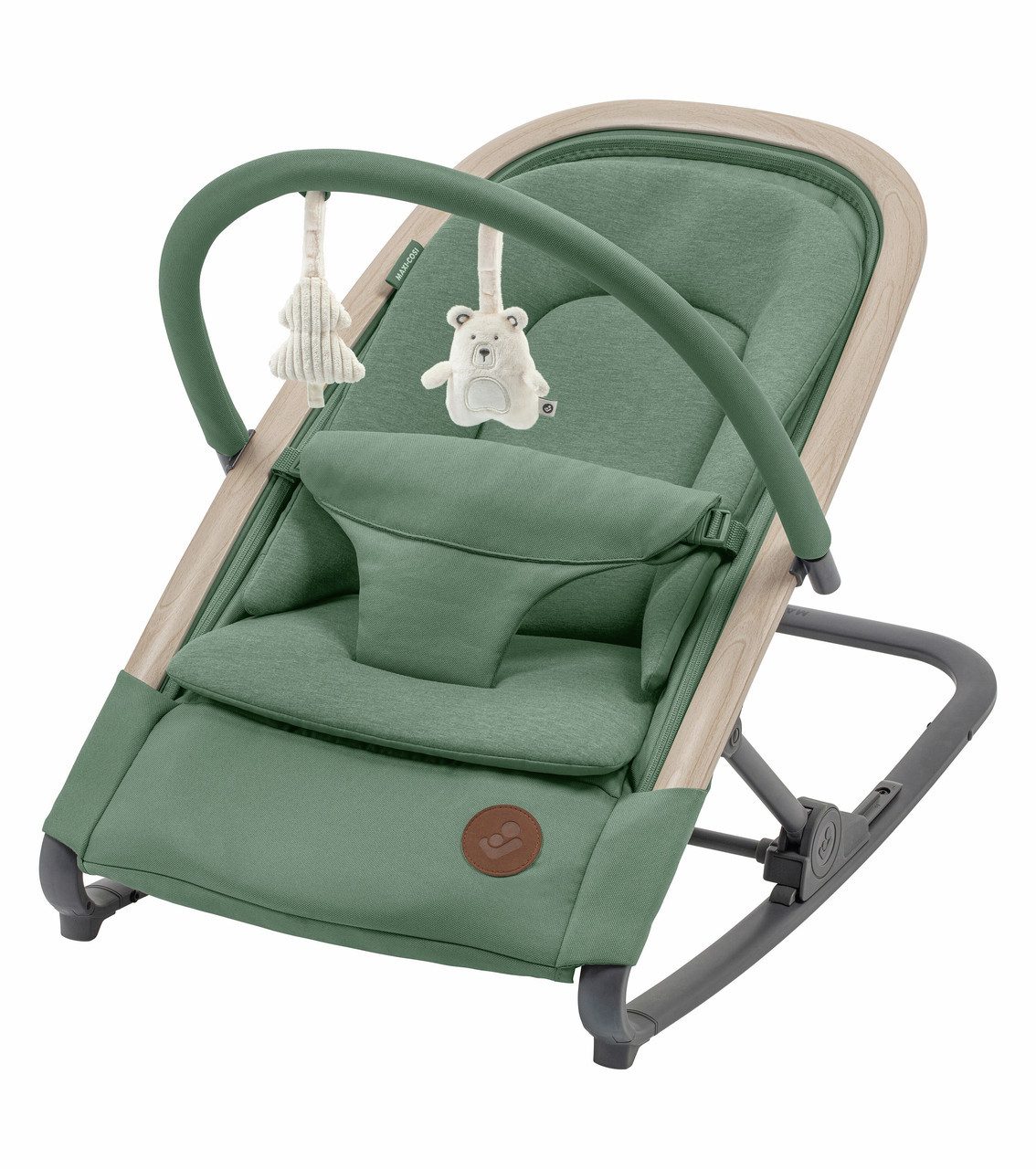 Maxi-Cosi Babywippe MC KORI BEYOND GREEN ECO, Super bequemes Kissen für Neugeborene  2-in-1-Wippe  Mit einer Hand…
