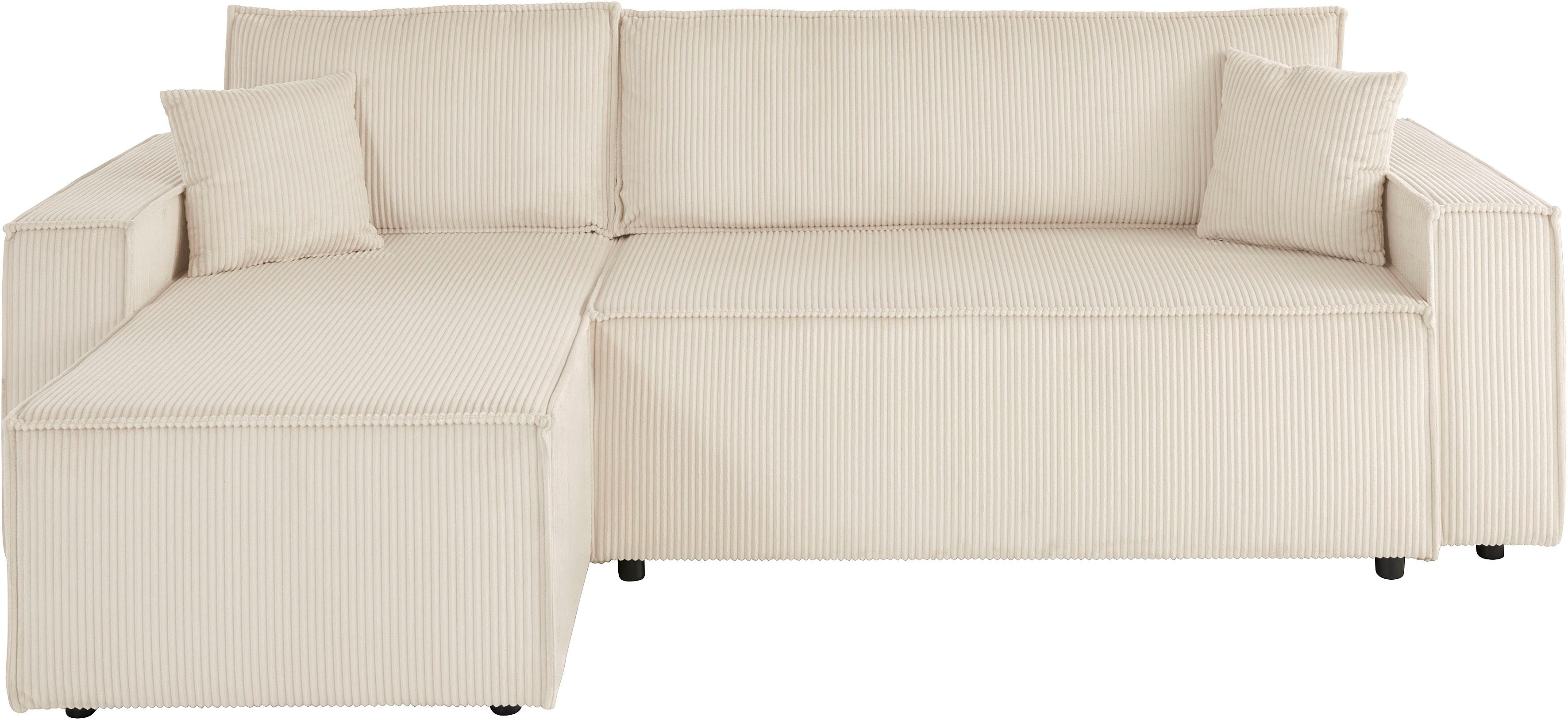 OTTO home Ecksofa CASSI L-Form, 241cm - OTTO. Verlässliche Qualität., Schlaffunktion (133/200), Bettkasten, Cord, Unser Tiefpreis