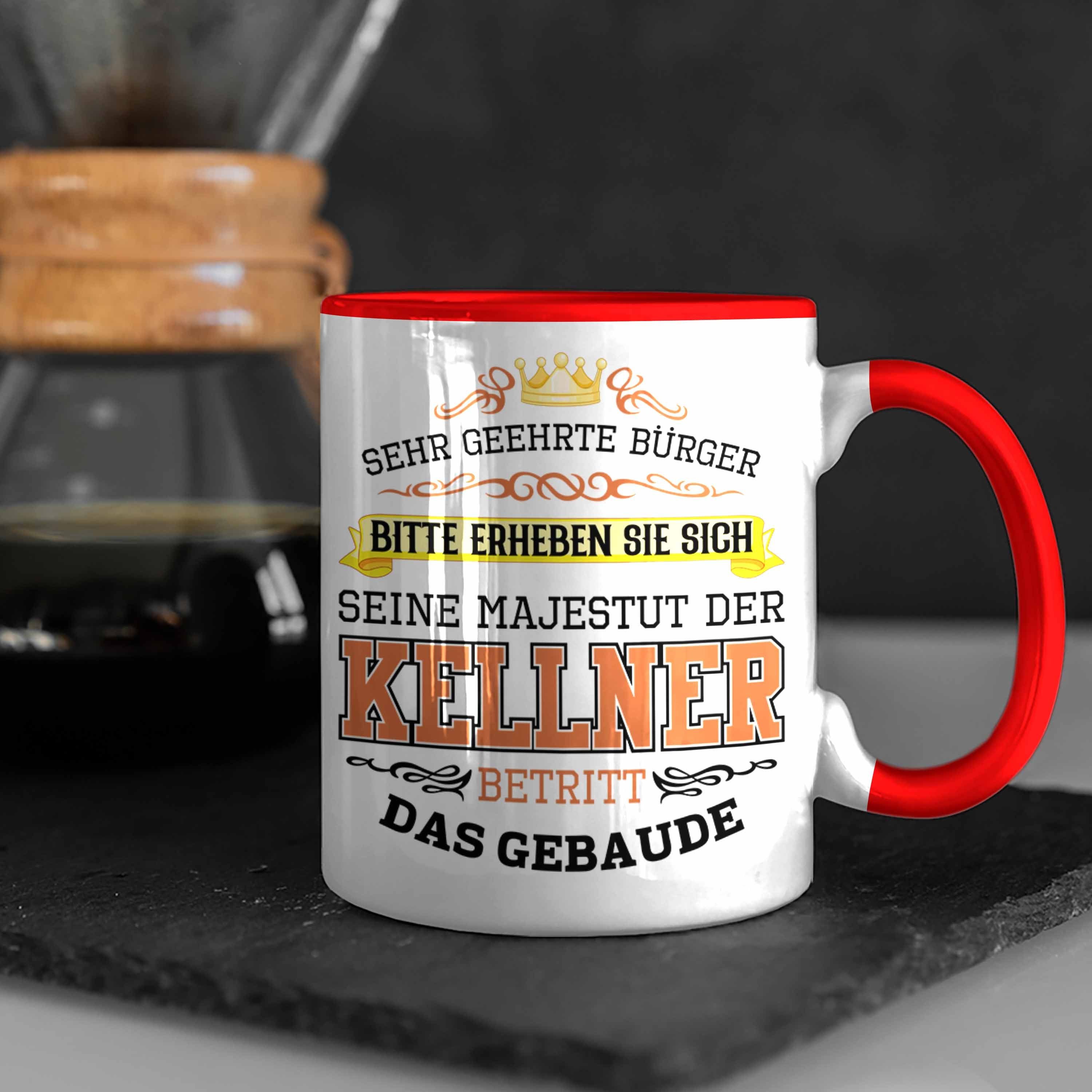 - Tasse Trendation Kellner Kellner Rot Geschenkidee Tasse Geschenke Geschenk Trendation für Gastro