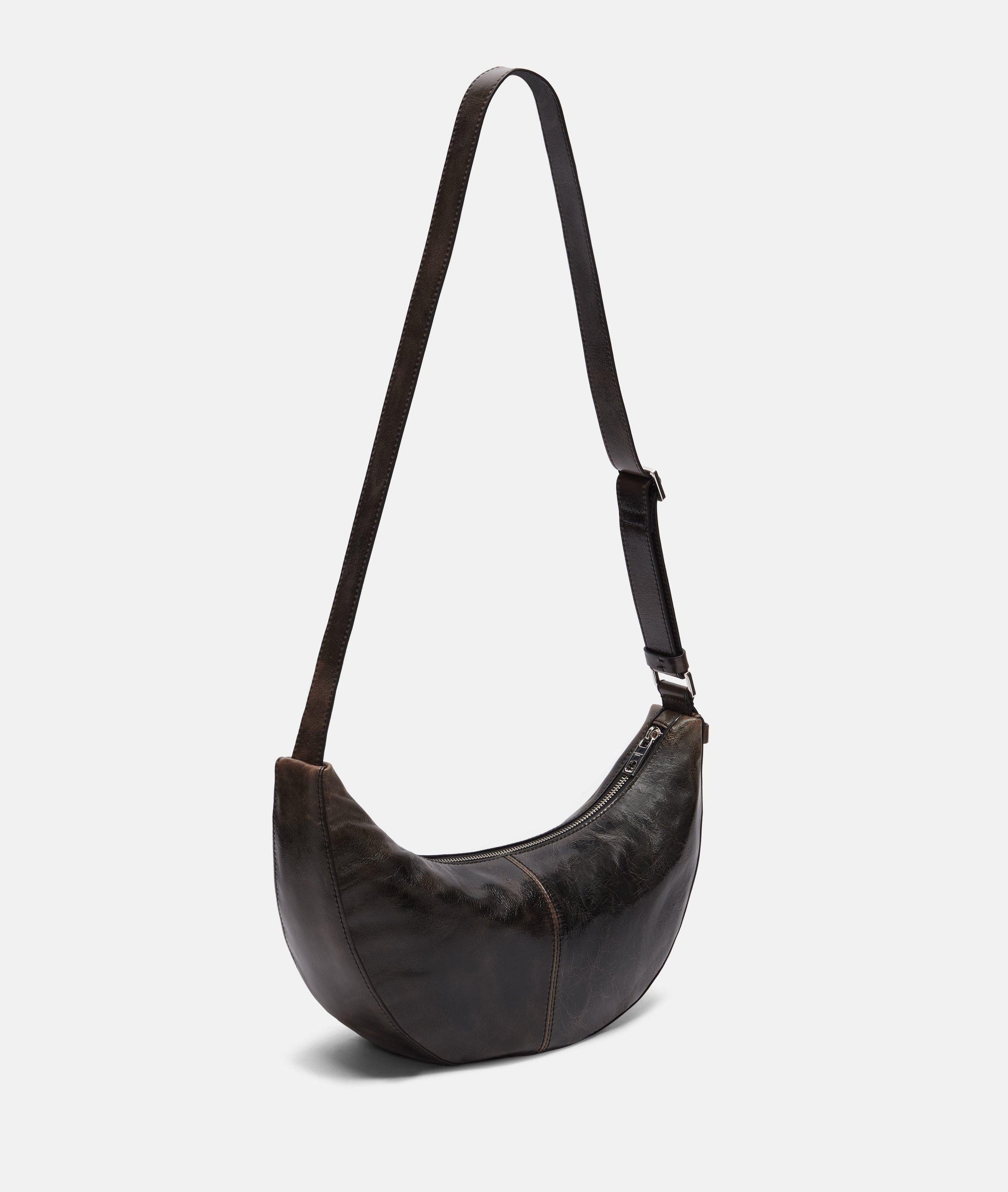 Liebeskind Berlin Schultertasche Moon Hobo S, Handliche Hobo-Bag aus Rindsleder mit glossy Finish