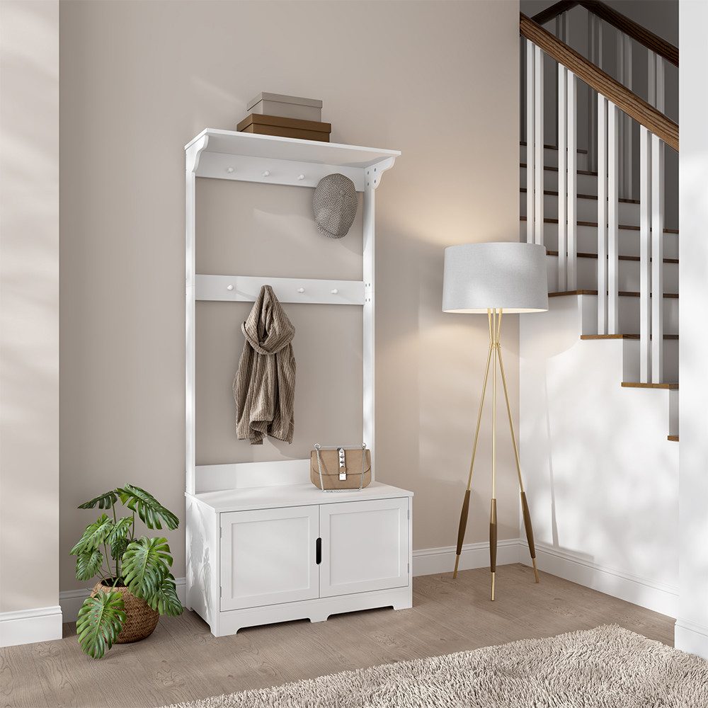 Vicco Garderoben-Set Lysa, Weiß, 80 x 180 cm mit 2 Türen, (1-St)