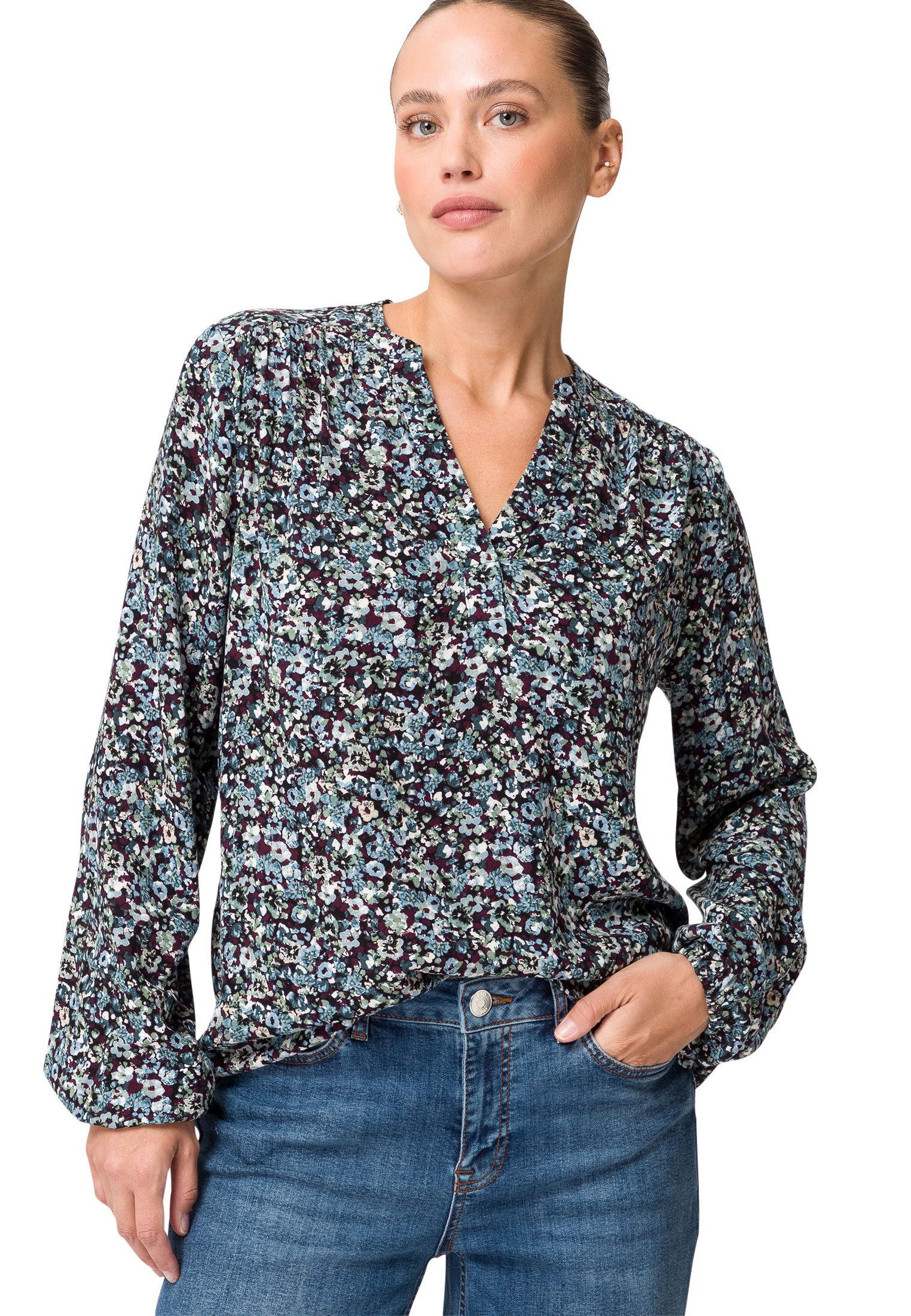 Zero Crepebluse zero Crepebluse mit Blumendruck
