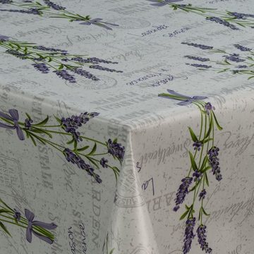 laro Tischdecke Wachstuch-Tischdecken Abwaschbar Lavendel Blumen Lila rechteckig