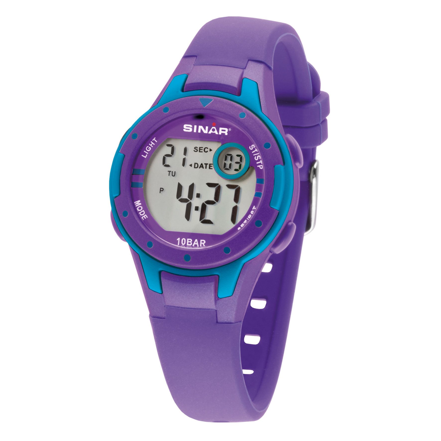 SINAR Digitaluhr XE-52 Jugenduhr Sportuhr Silikonband, digital sportlich modern Geschenkidee Jugend Kids Ø 32 mm