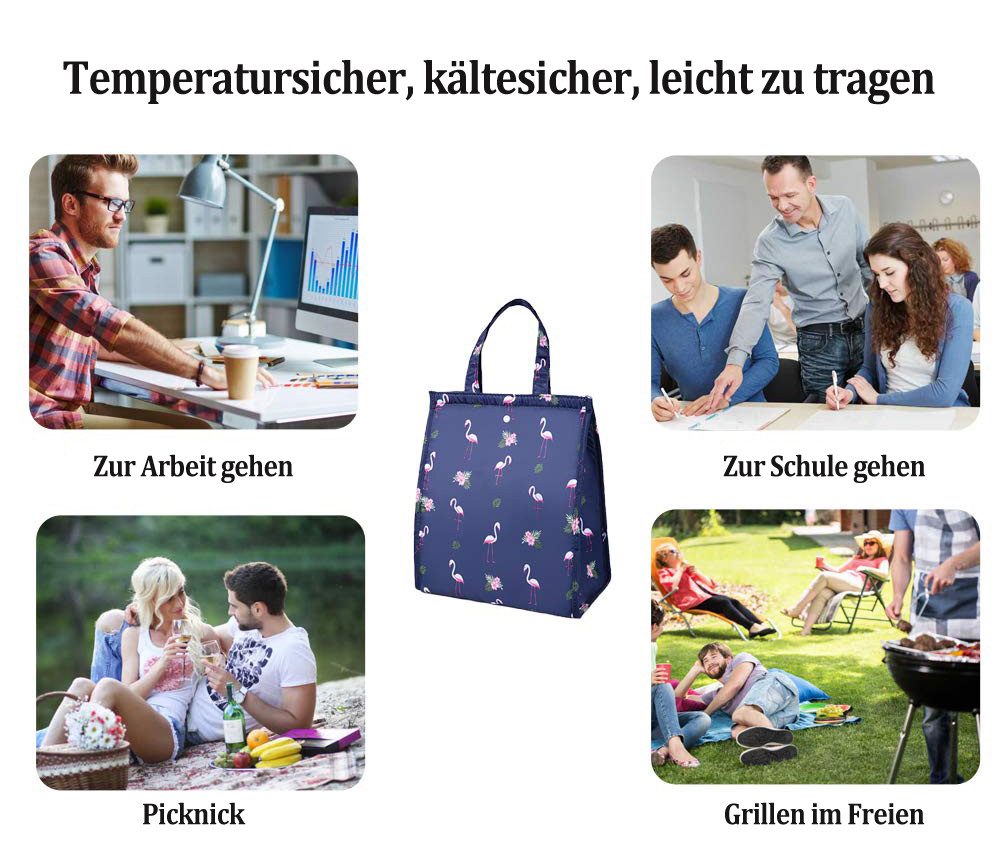 Coonoor Kühltasche Wärmeisolierende Kühltasche, Tragbare Kühltasche, Faltbare Lunchbox, Mittagessenbox Isolierbehälter – Bild 5 von 5