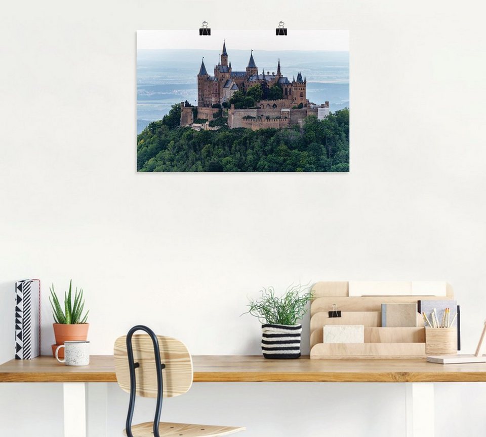 Leinwandbild, Wandbild als Nahaufnahme, Gebäude versch. Hohenzollern Größen Alubild, in (1 St), oder Poster als Burg Artland Wandaufkleber