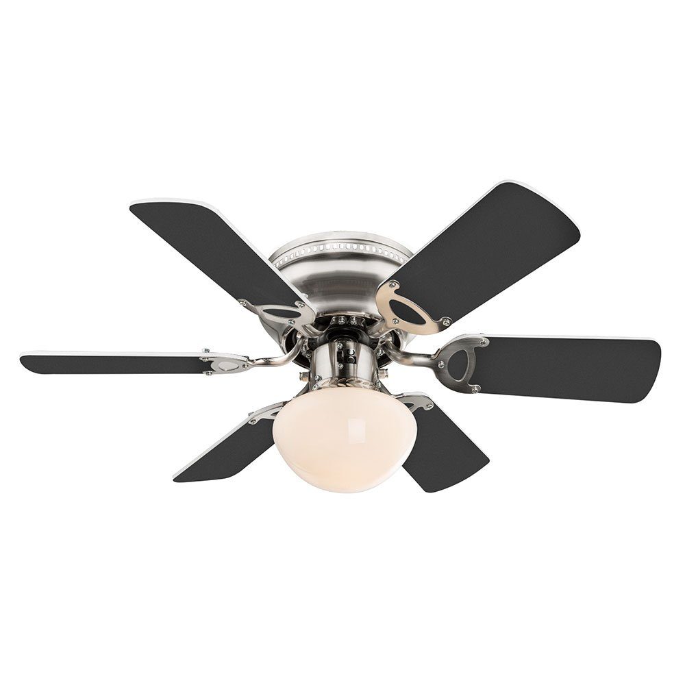 etc-shop Deckenventilator, LED Deckenventilator mit Zugschalter 3 Stufen Flügel wendbar 76 cm