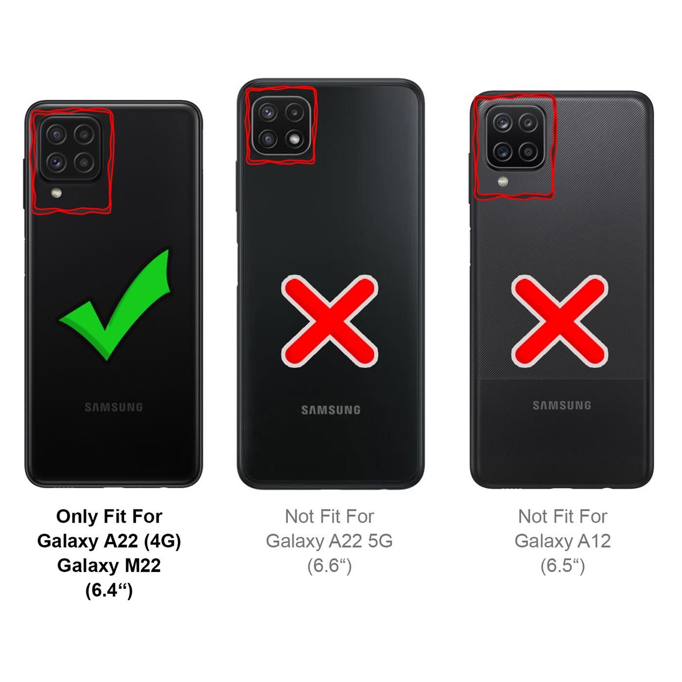 CoolGadget Handyhülle Denim Schutzhülle Flip Case für Samsung Galaxy M32 6,4 Zoll, Book Cover Handy Tasche Hülle für Samsung M32 Klapphülle