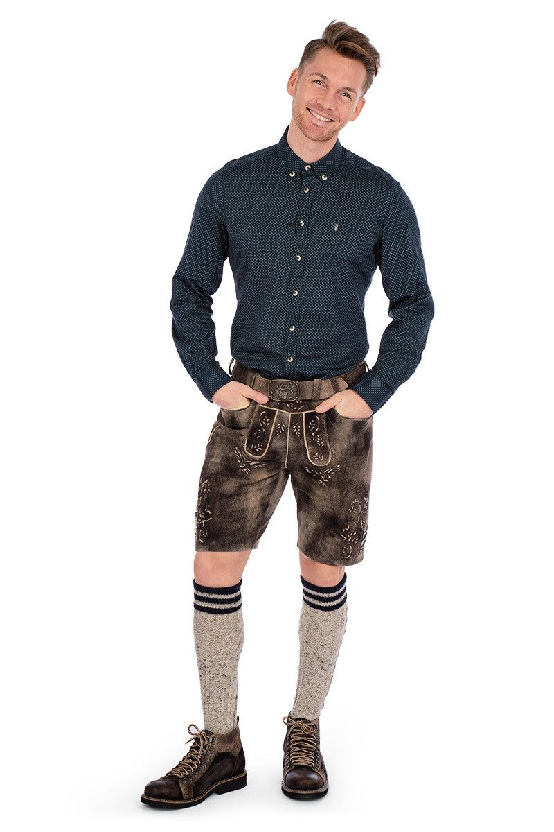 Lusana Trachtensocken Trachten Kniestrümpfe - L8995RT - marine, oliv günstig online kaufen