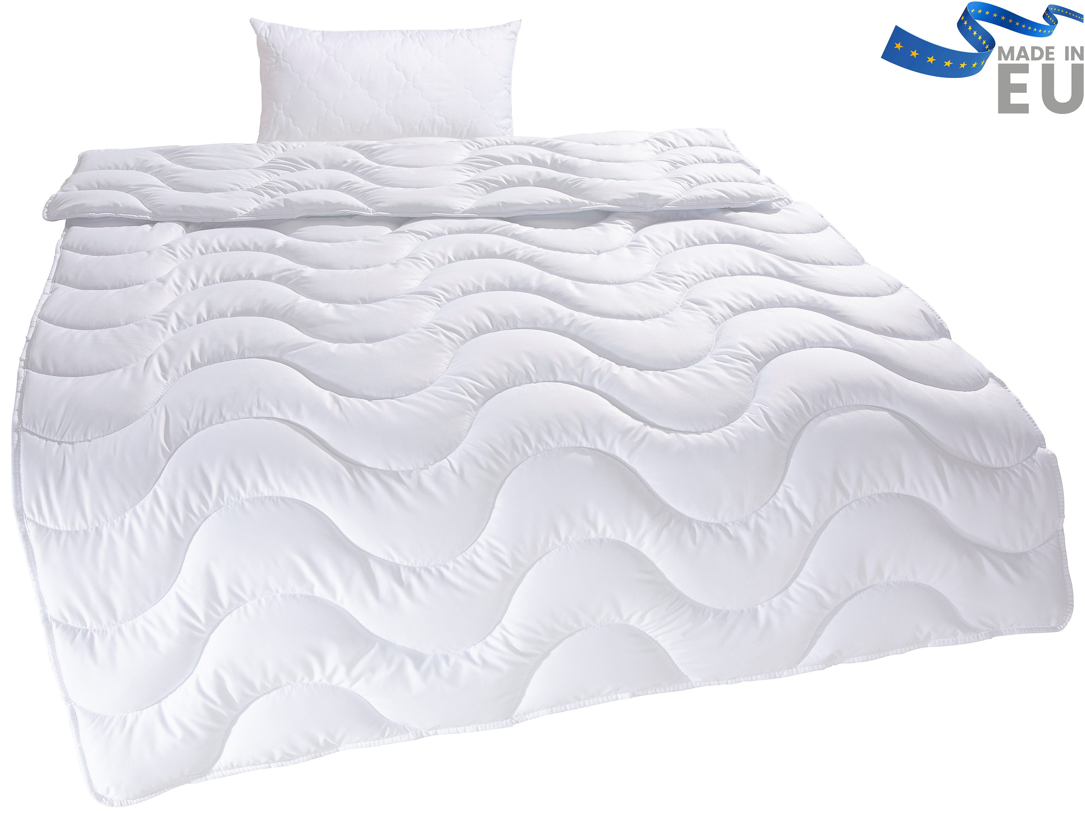 OTTO home Microfaserbettdecke + Microfaserkissen Mailo, Bettdecke 135x200 cm, 155x220 cm, Bezug: weich, 2-tlg., Set mit Kissen 80x80 cm, Sommer, Winter
