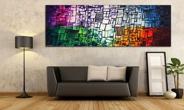 WandbilderXXL XXL-Wandbild Spectral Colors 240 x 80 cm, Abstraktes Gemälde, handgemaltes Unikat