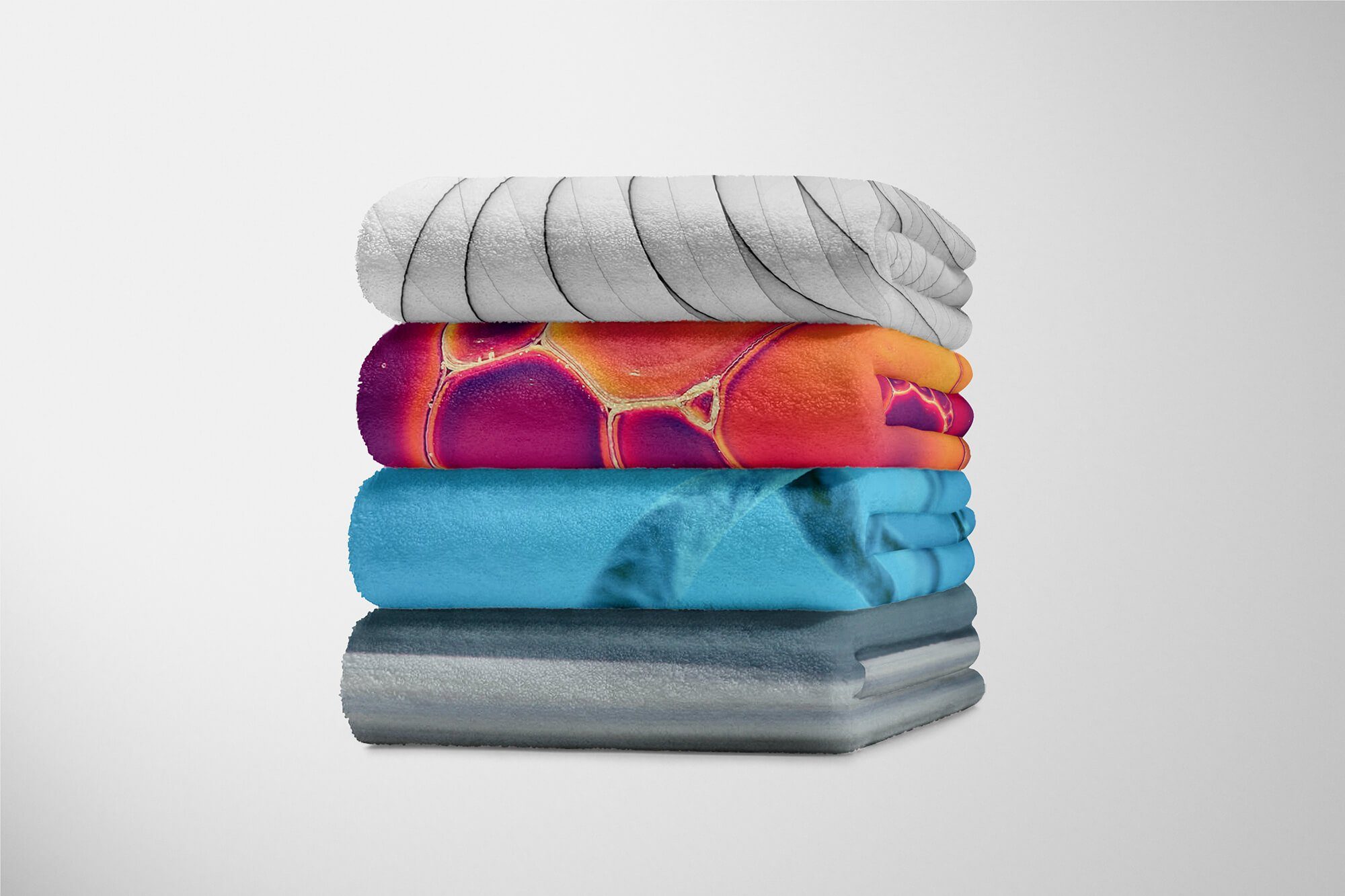 Baumwolle-Polyester-Mix Art Handtuch (1-St), Blau Strandhandtuch Kuscheldecke Saunatuch Handtuch DNA Kunst, Sinus Fotomotiv Makro mit Handtücher