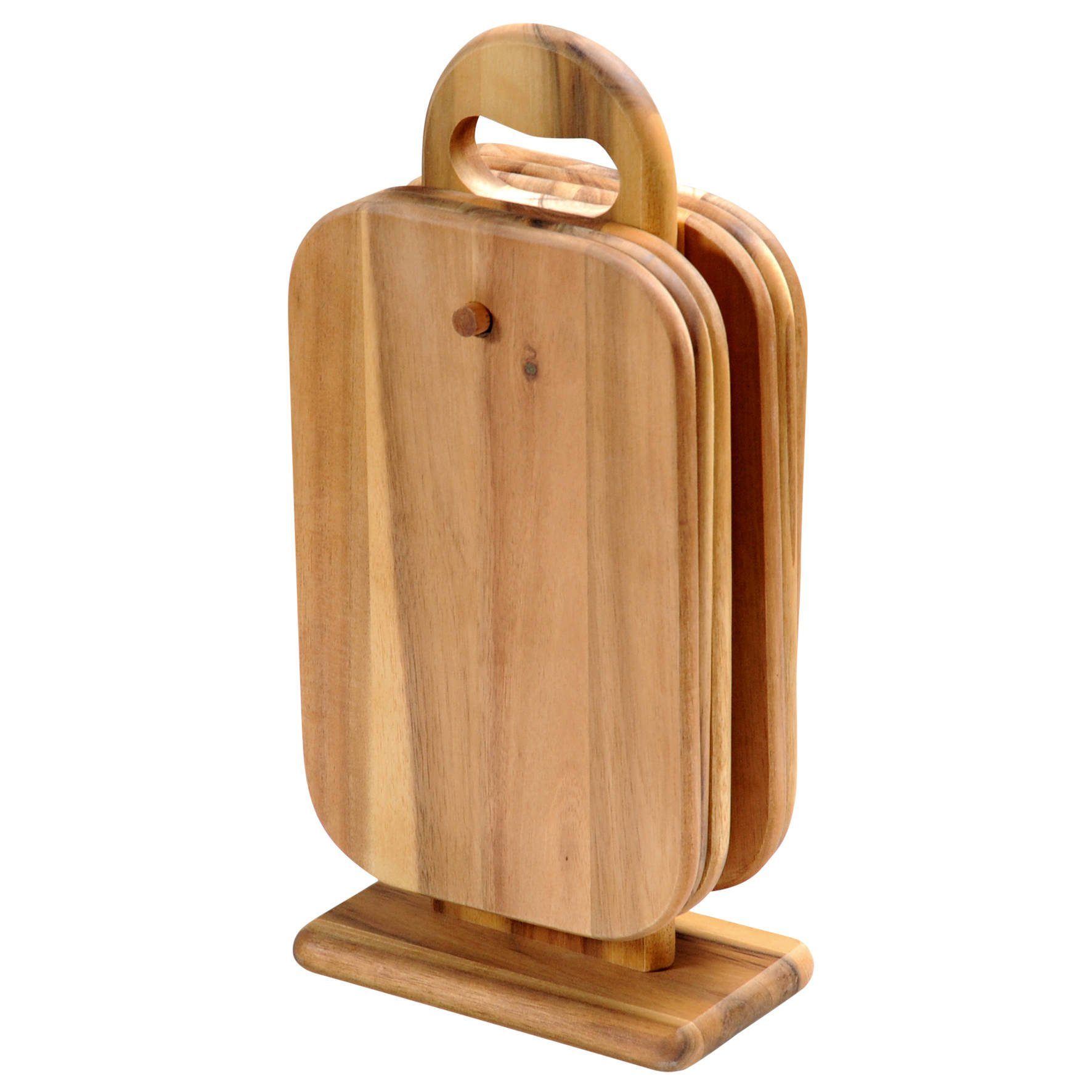 Kesper Schneidebrett Schneidebretter mit Ständer, 6er-Set, Akazienholz, Kesper, Holz, (Küchenbrett)