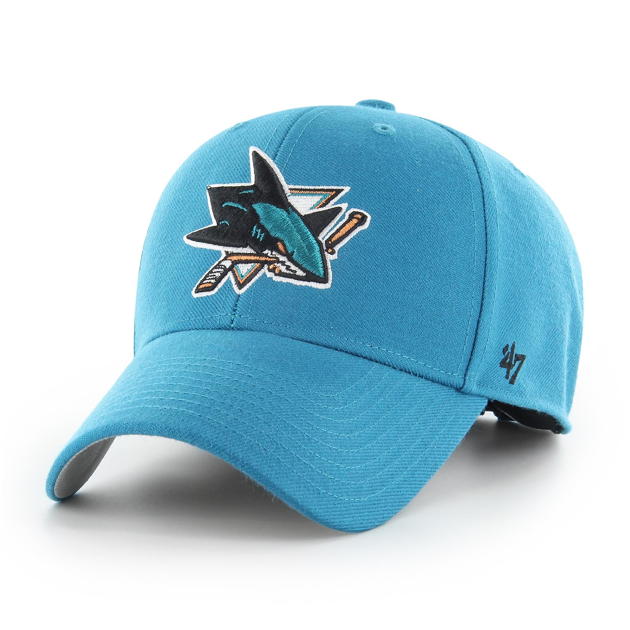 '47 Brand Baseball Cap '47 Brand NHL Cap '47 MVP San Jose Sharks Dark Teal (Basecap, Basecap) bestickter Klettverschluss