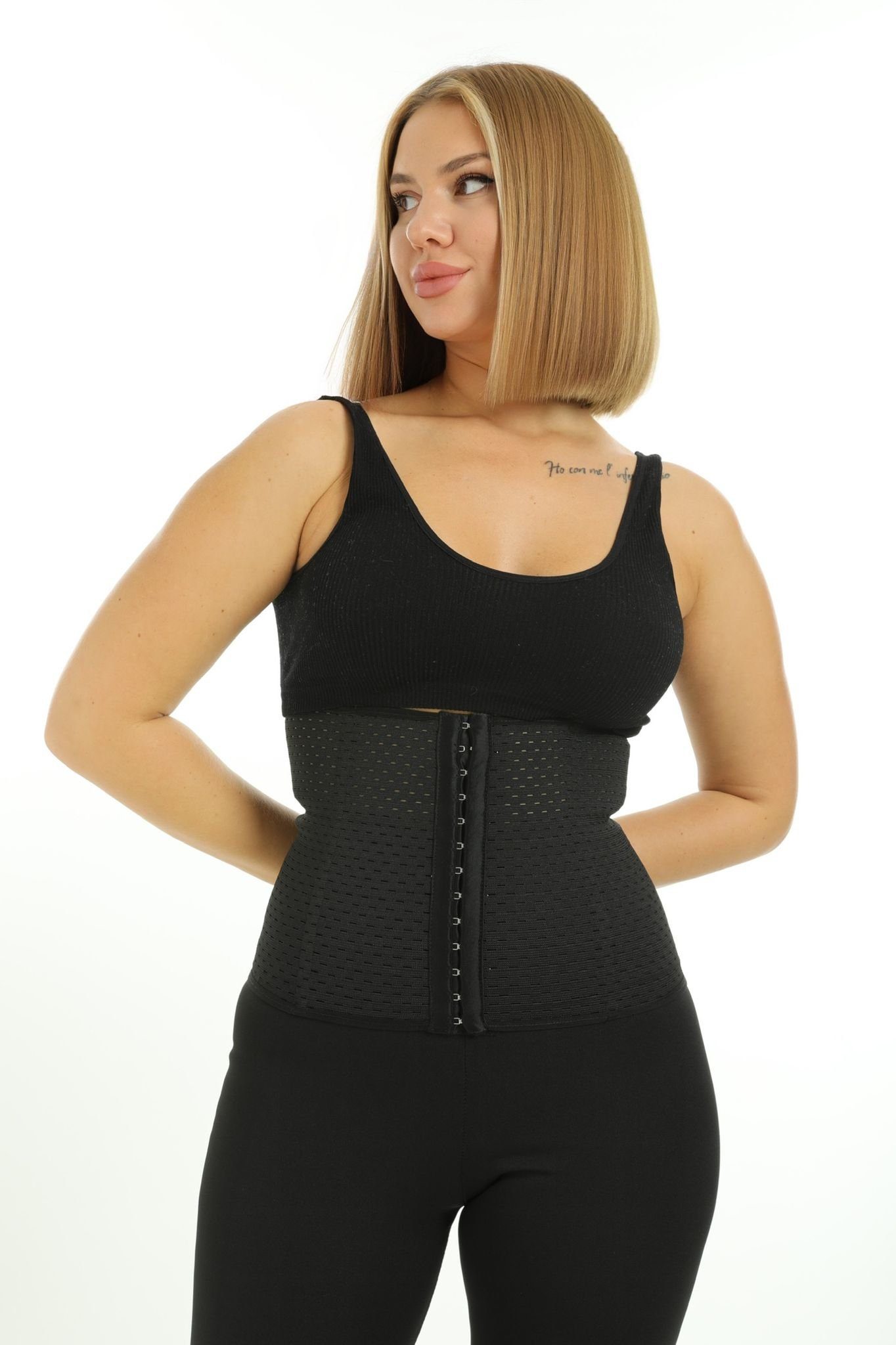 Rückenstützgürtel herémood Taillenformer Bauchweggürtel Schwarz Bauch- Damen und Korsett Waist Trainer