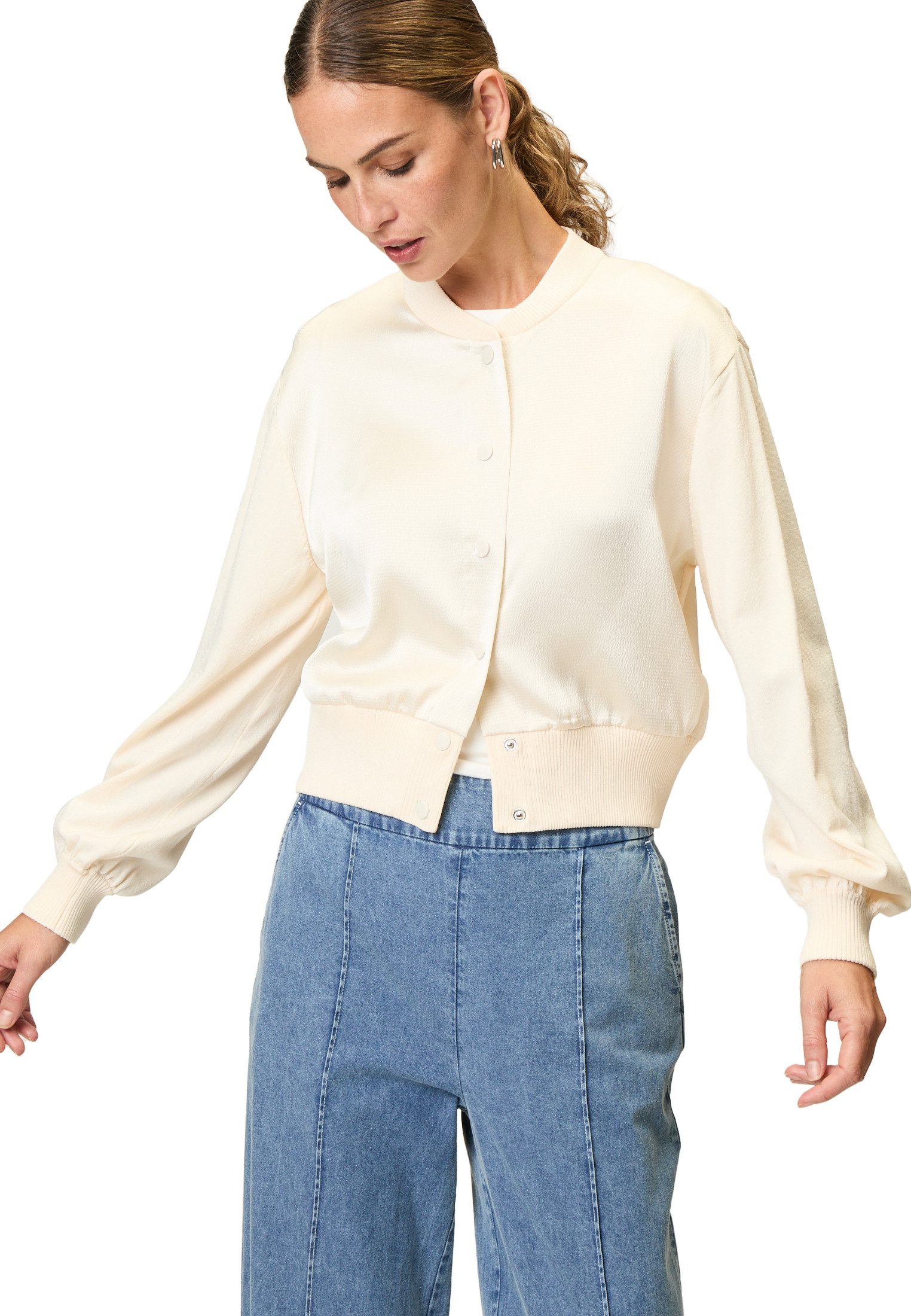 Zero Strickjacke zero Strickjacke mit Satinvorderseite günstig online kaufen