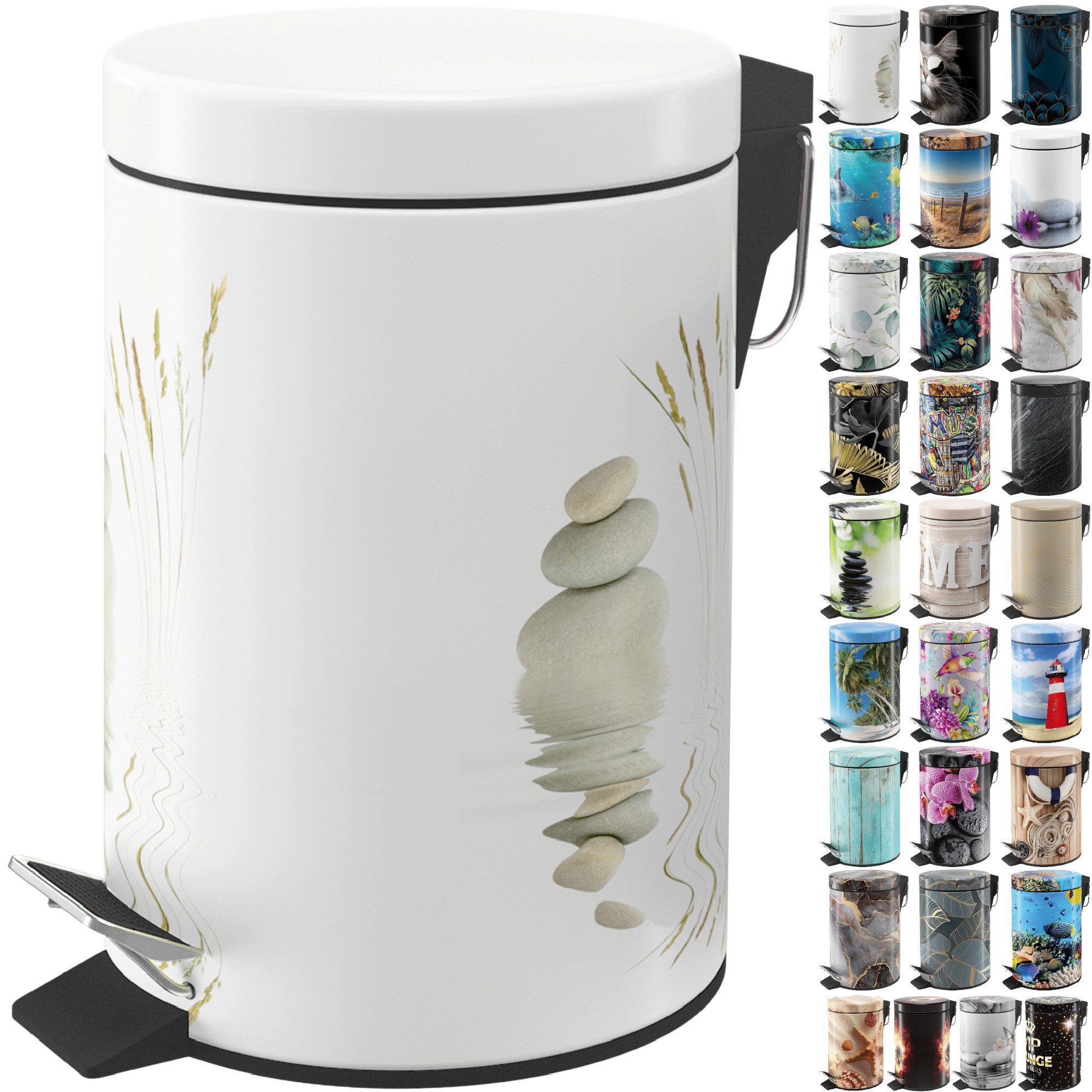 Sanilo Косметички mit Motiv, viele schöne Bad Мусорные урны zur Auswahl, 3 Liter, Abfalleimer mit Absenkautomatik & Innenbehälter